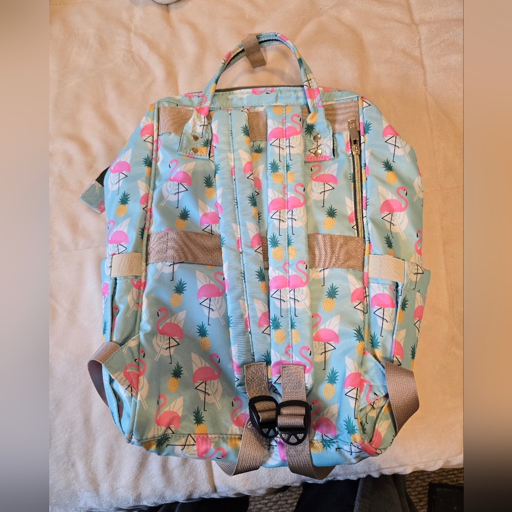 Flamingo Diaper Bag Backpack for Baby Girls Boys, Large Capac - Picture 3 of 3